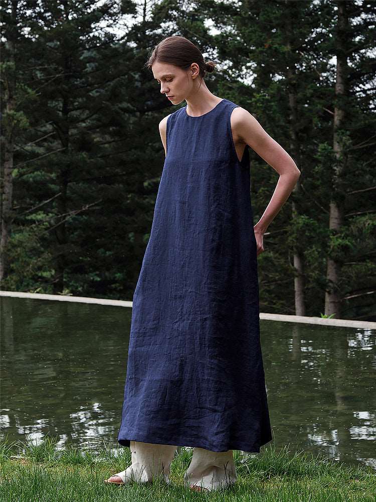 Backless Hollow Vest Maxi Skirt