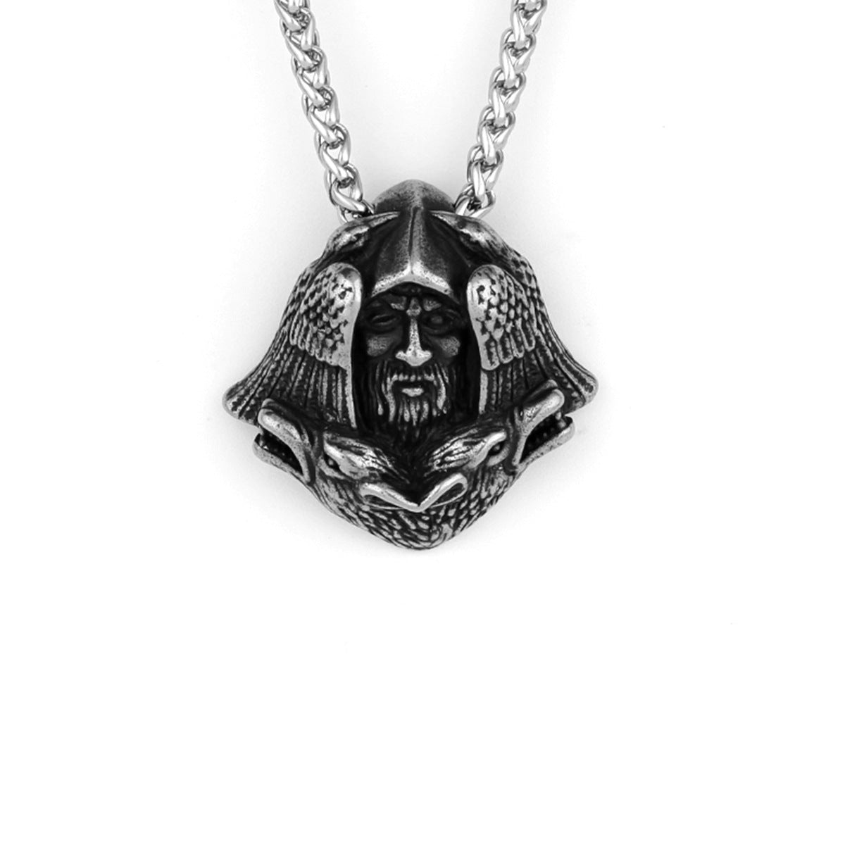 Odin Face Raven Necklace