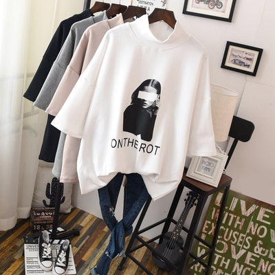 On The Rot Oversize 3/4 Sleeve Sweatshirt Tee - 4 Colors