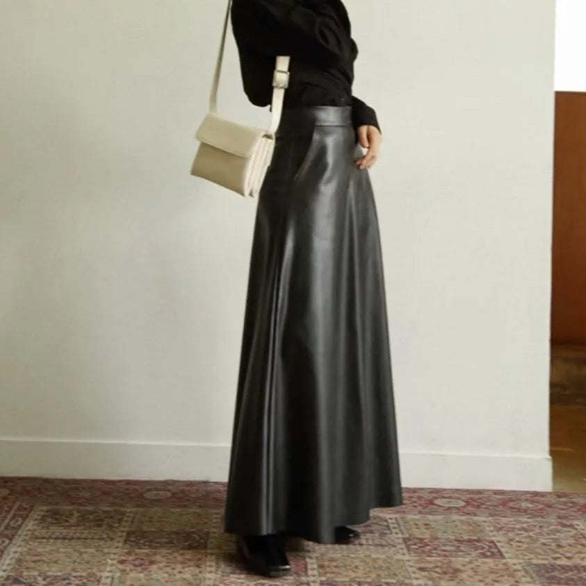 Ophelia Faux Leather Maxi Skirts