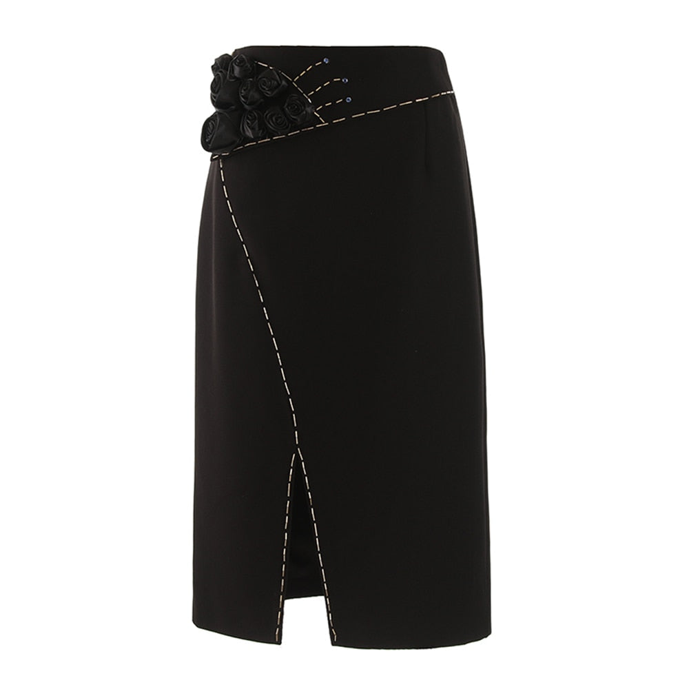 Ophelia Rose Applique Pencil Skirts - 3 Colors