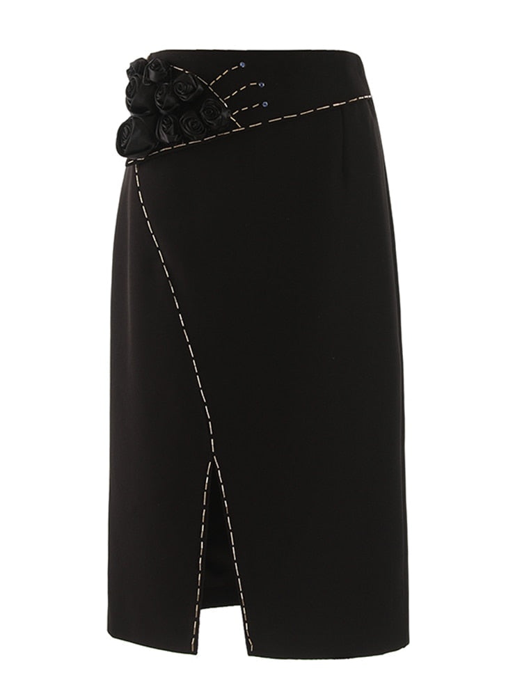 Ophelia Rose Applique Pencil Skirts - 3 Colors