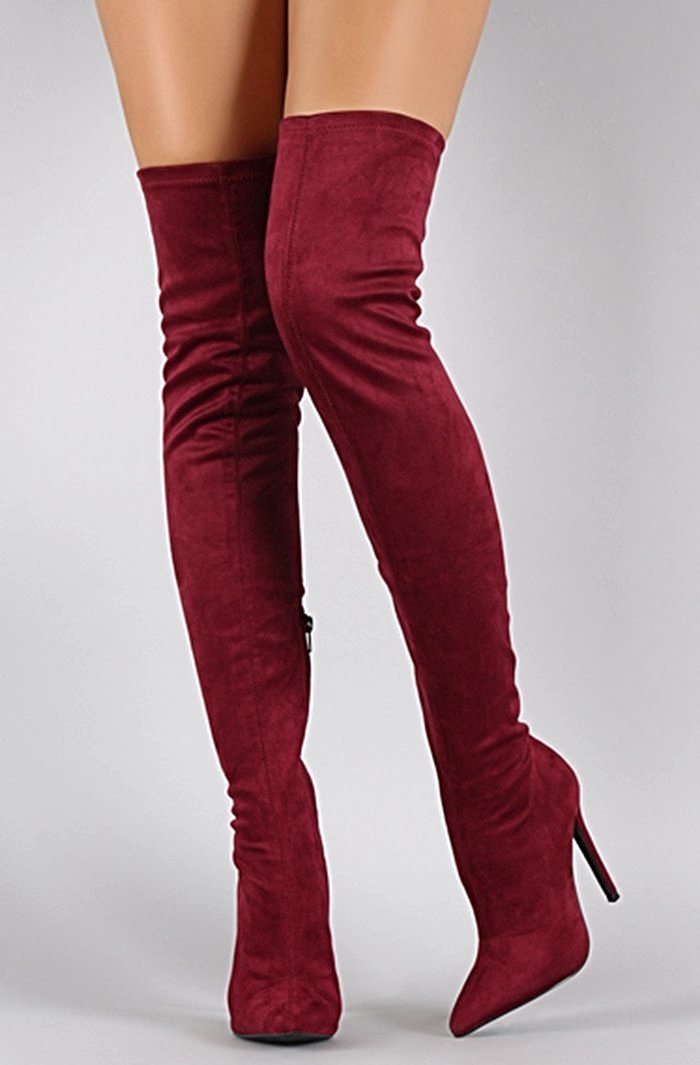 Over The Knee Suede Glove Boots