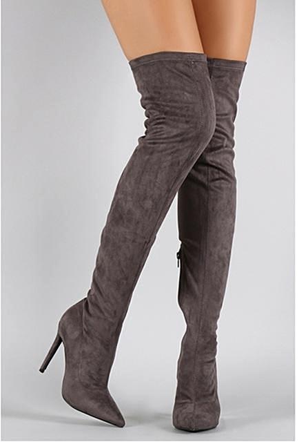 Over The Knee Suede Glove Boots