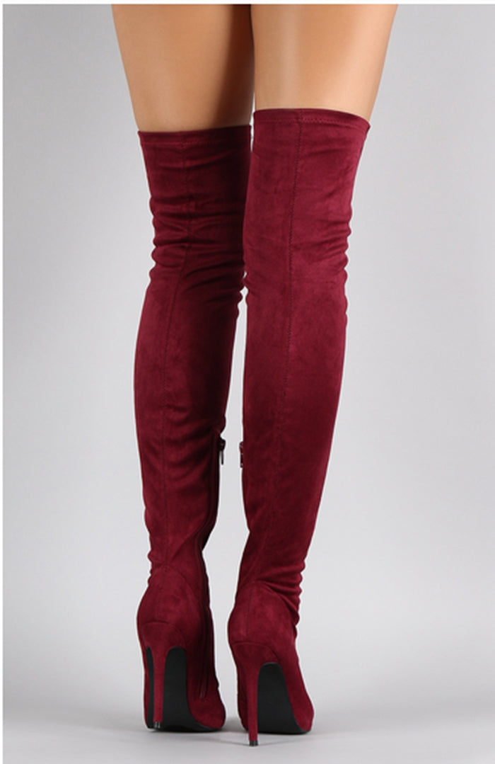 Over The Knee Suede Glove Boots
