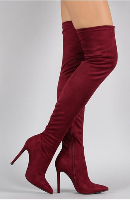 Over The Knee Suede Glove Boots