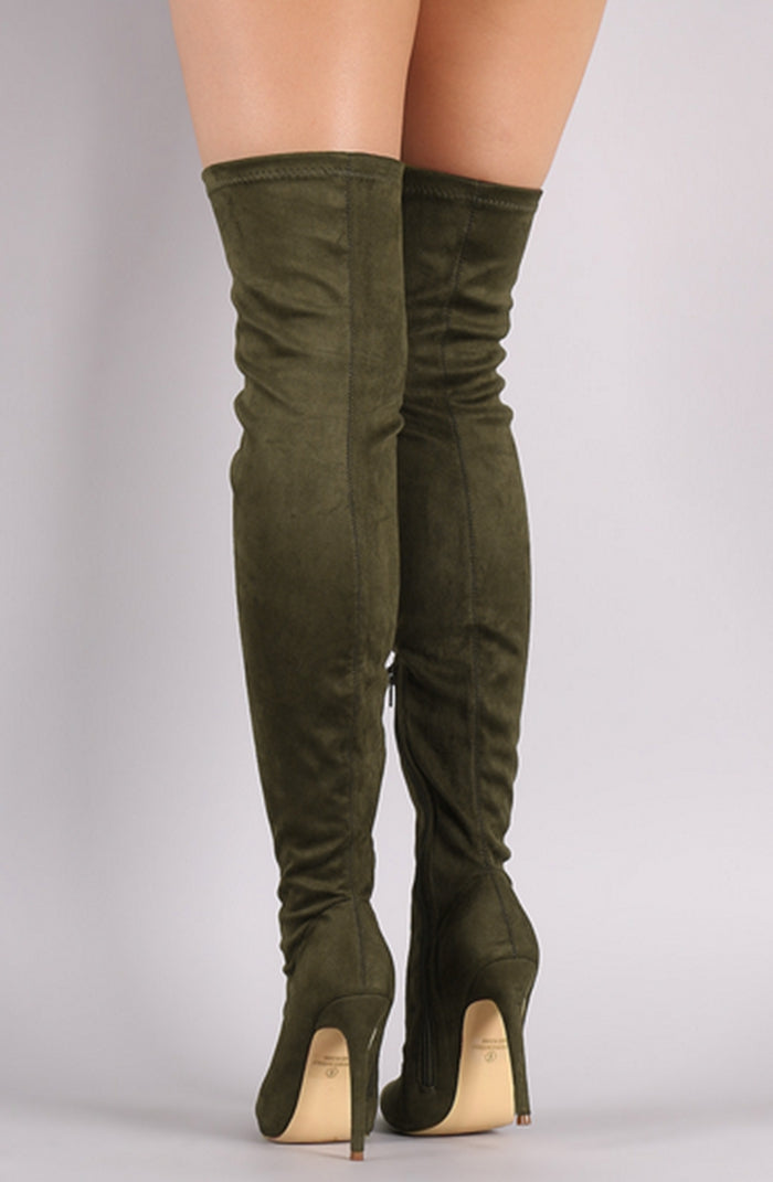 Over The Knee Suede Glove Boots