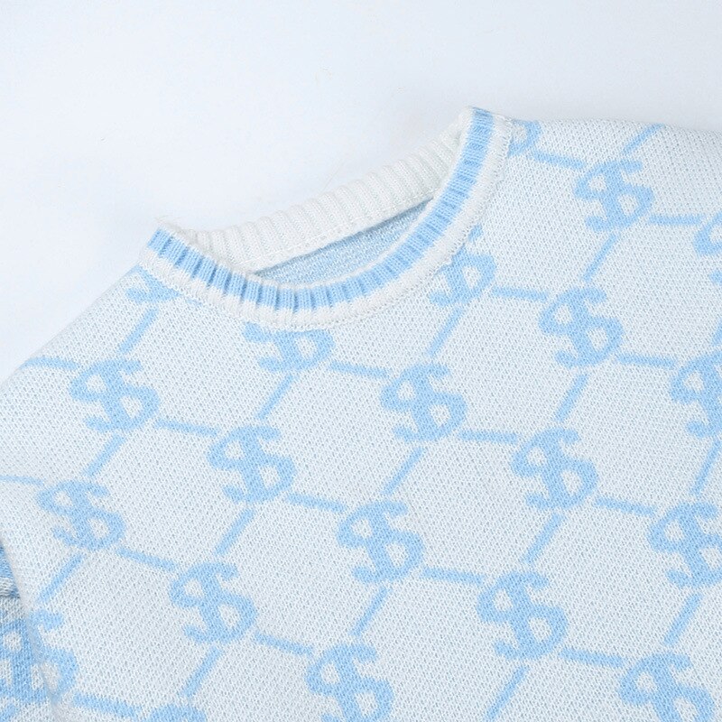 Oversized Monogoram Prints Sweaters - 3 Colors