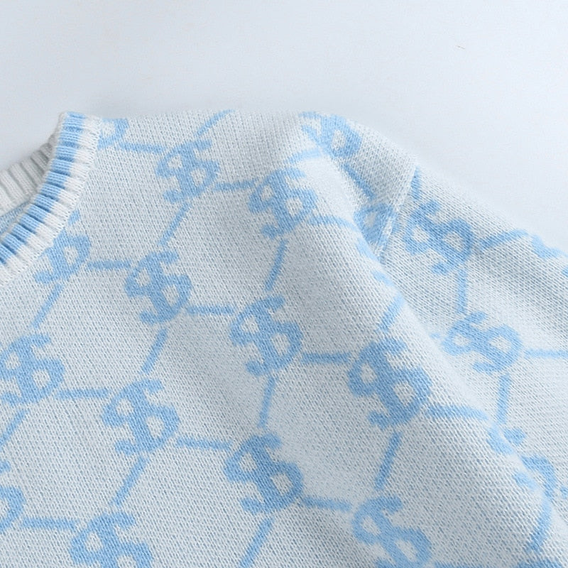 Oversized Monogoram Prints Sweaters - 3 Colors