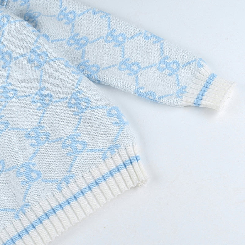 Oversized Monogoram Prints Sweaters - 3 Colors