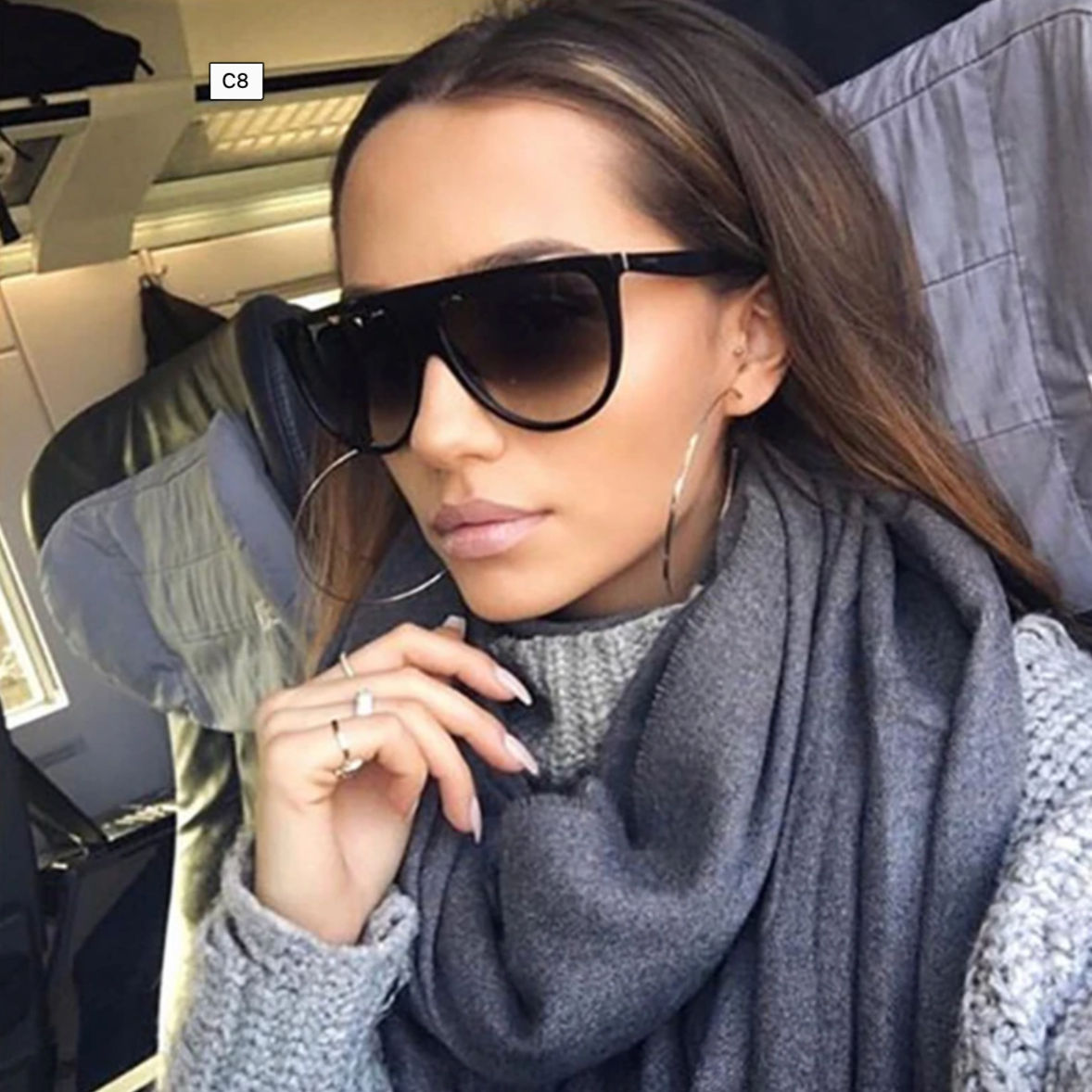 Oversized Square Frame Sunglass