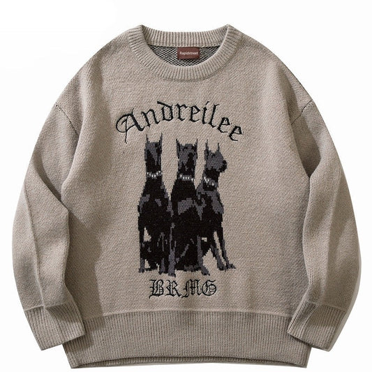Oversized Vintage Doberman Dogs Sweaters - 2 Colors