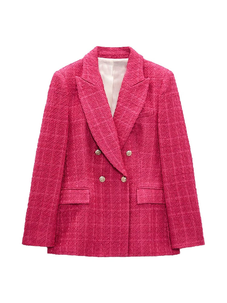 Double Breasted Textures Green Blazer