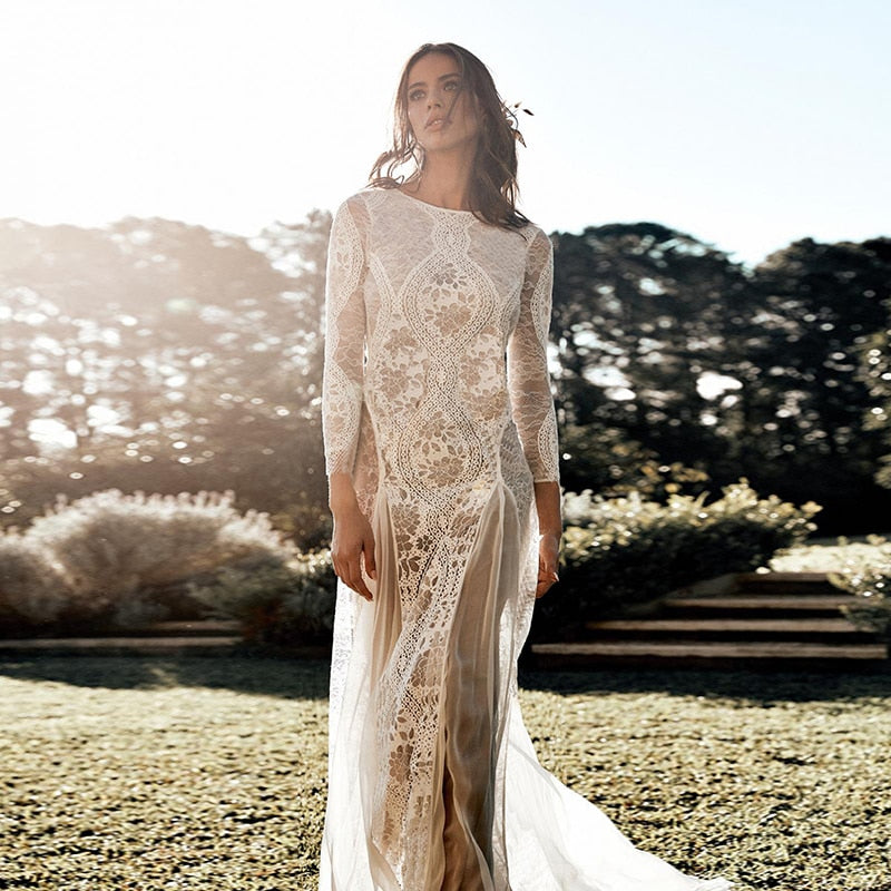 Pamela Backless Lace Dress