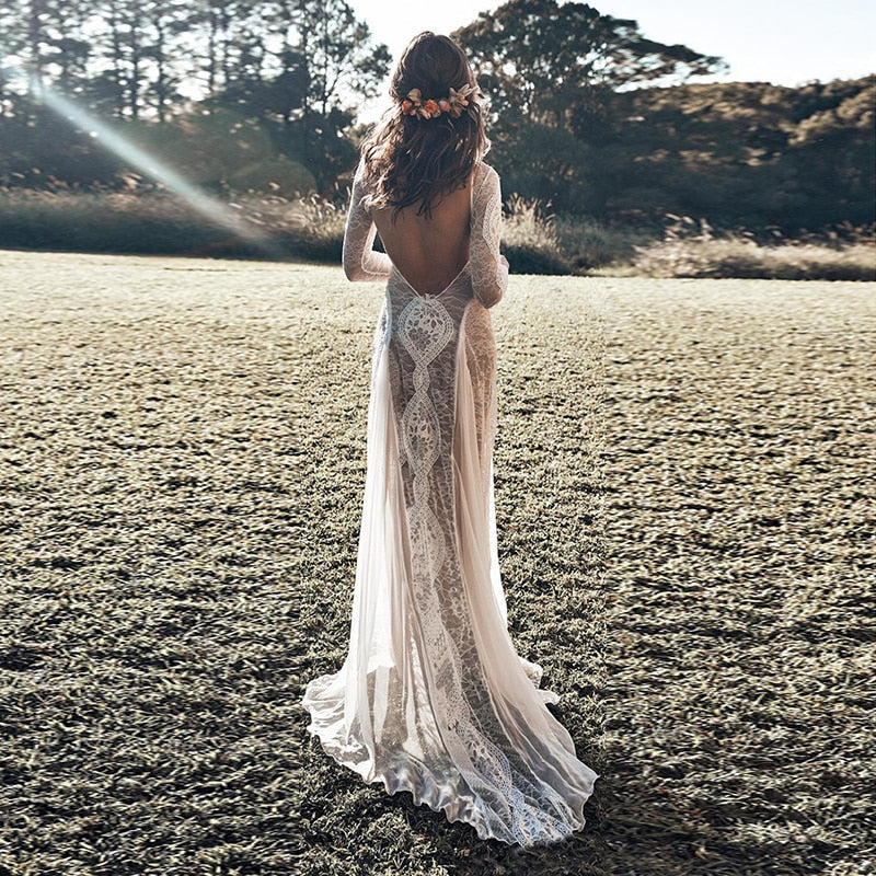 Pamela Backless Lace Dress