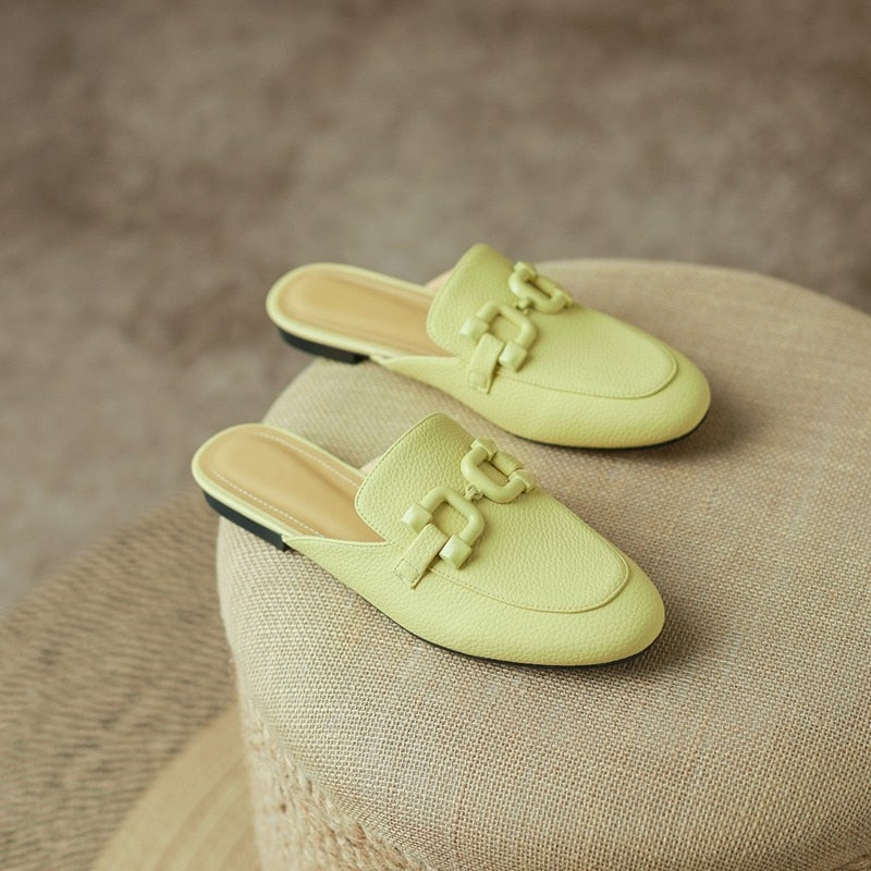 Pastel Horsebit Buckled Mule Slippers - 6 Colors