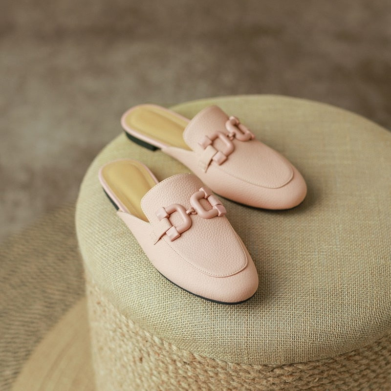 Pastel Horsebit Buckled Mule Slippers - 6 Colors
