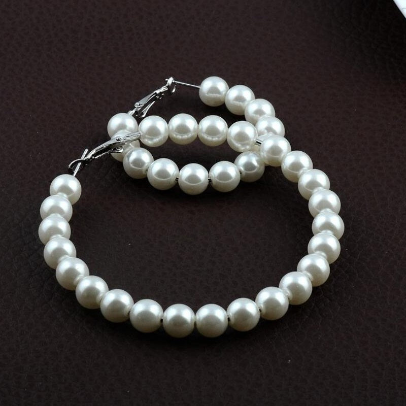 Pearl Hoop Earrings