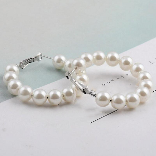 Pearl Hoop Earrings