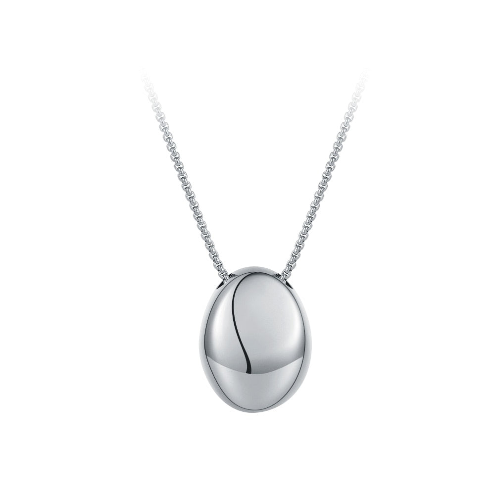 Penelope Pebble Shape Pendant Necklace - Gold or Silver