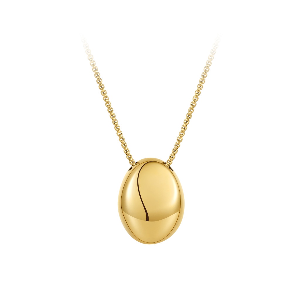 Penelope Pebble Shape Pendant Necklace - Gold or Silver