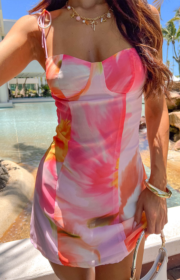 Isabella Pink Floral Kisses Mini Dress