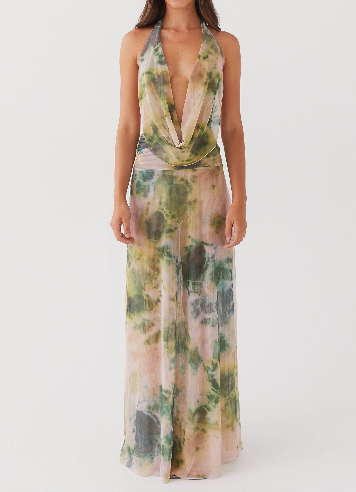 Nicole Mesh Maxi Dress - Rainforest