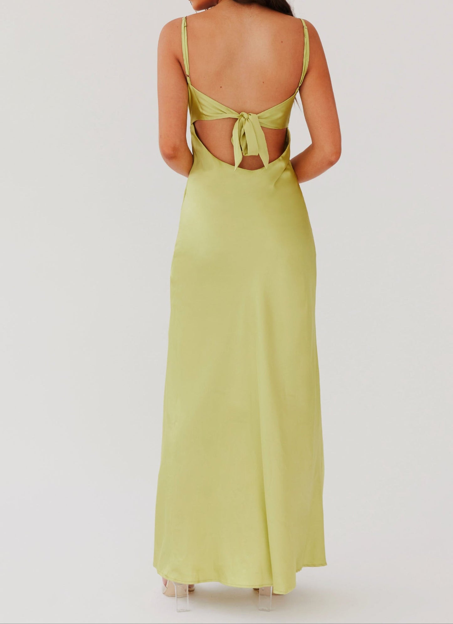 Grazia Flora Satin Maxi Dress - Green Expectations