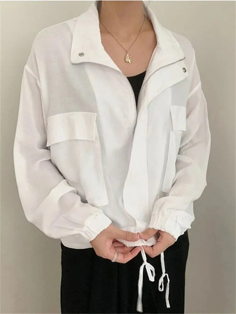 Pera Linen Cotton Summer Bomber Jackets - 3 Colors