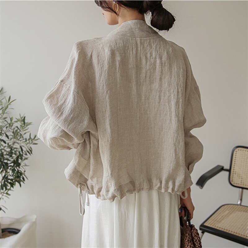 Pera Linen Cotton Summer Bomber Jackets - 3 Colors