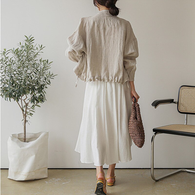 Pera Linen Cotton Summer Bomber Jackets - 3 Colors