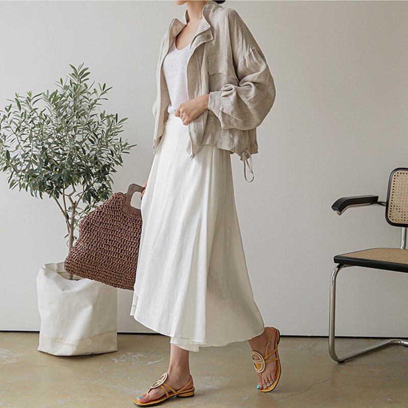 Pera Linen Cotton Summer Bomber Jackets - 3 Colors