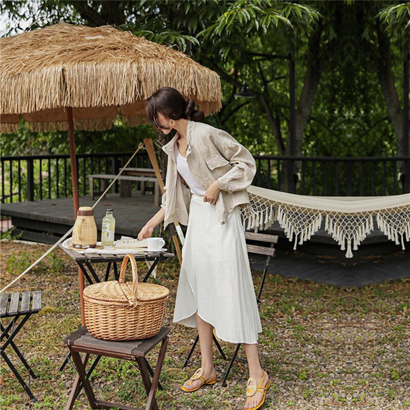 Pera Linen Cotton Summer Bomber Jackets - 3 Colors