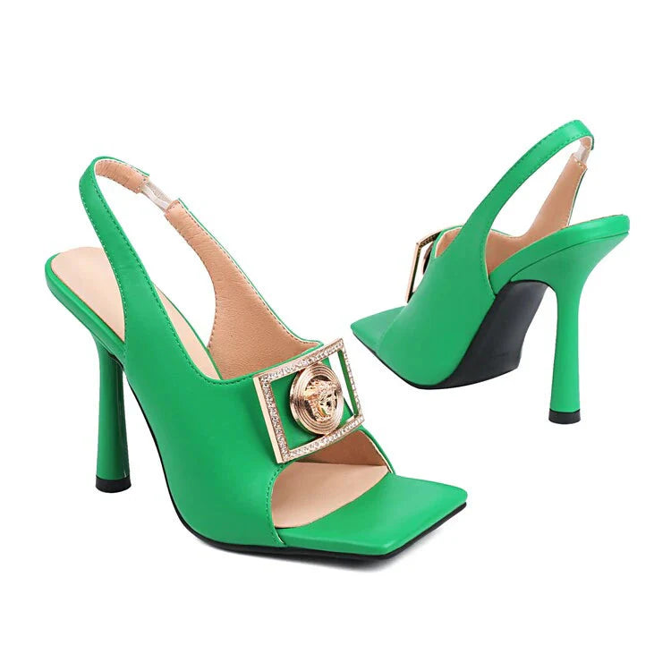 Petra Gold Buckle High Heel Sandals