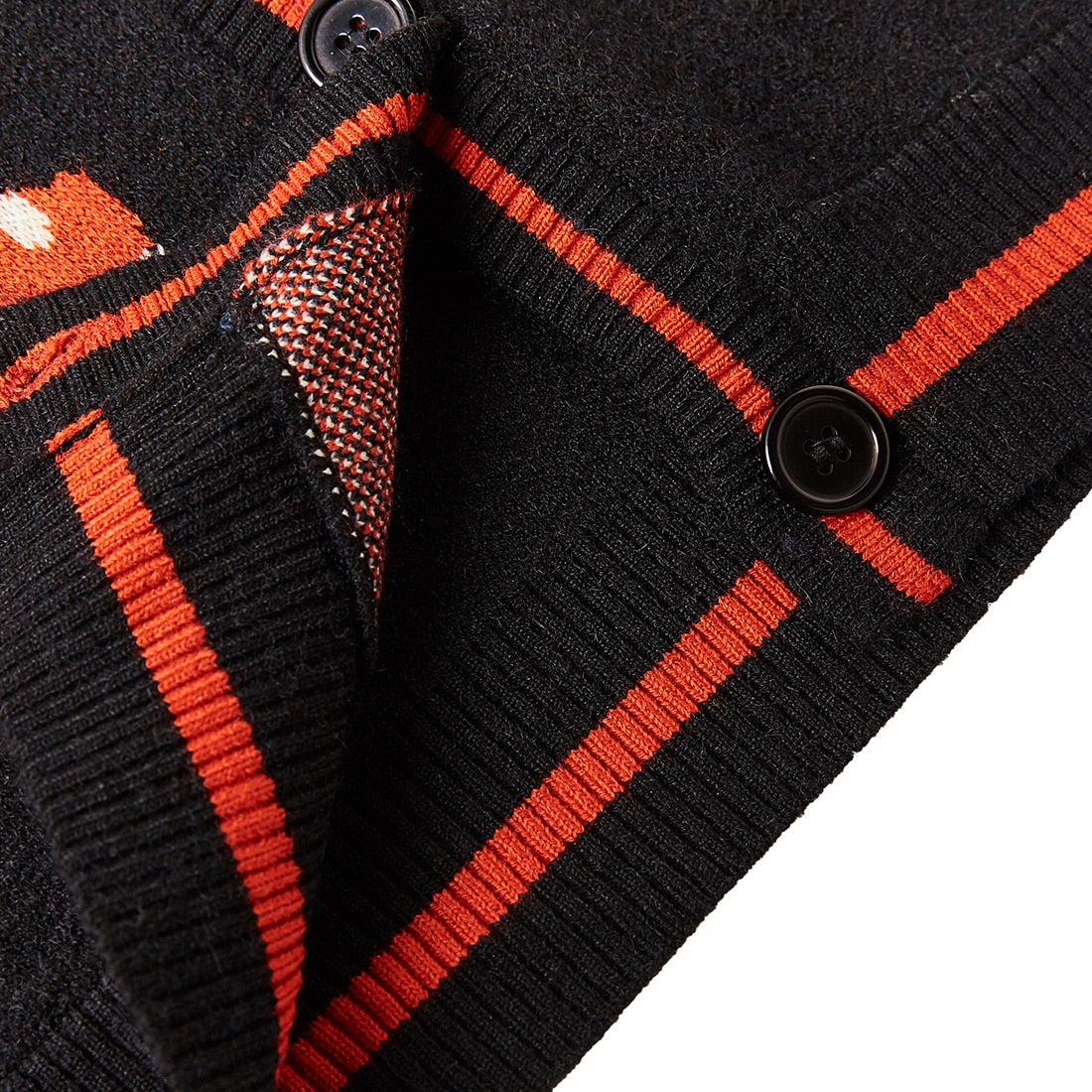 Pierrot Clown Prints Intarsia Cardigan