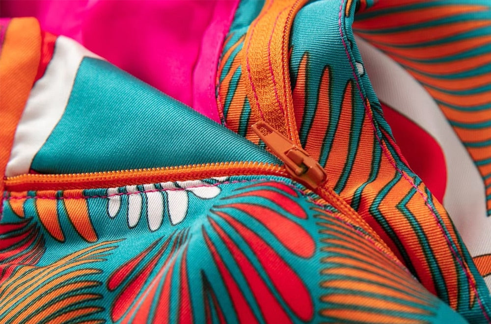 Pink Abstract Prints Robe Blazer / Wide Leg Pants