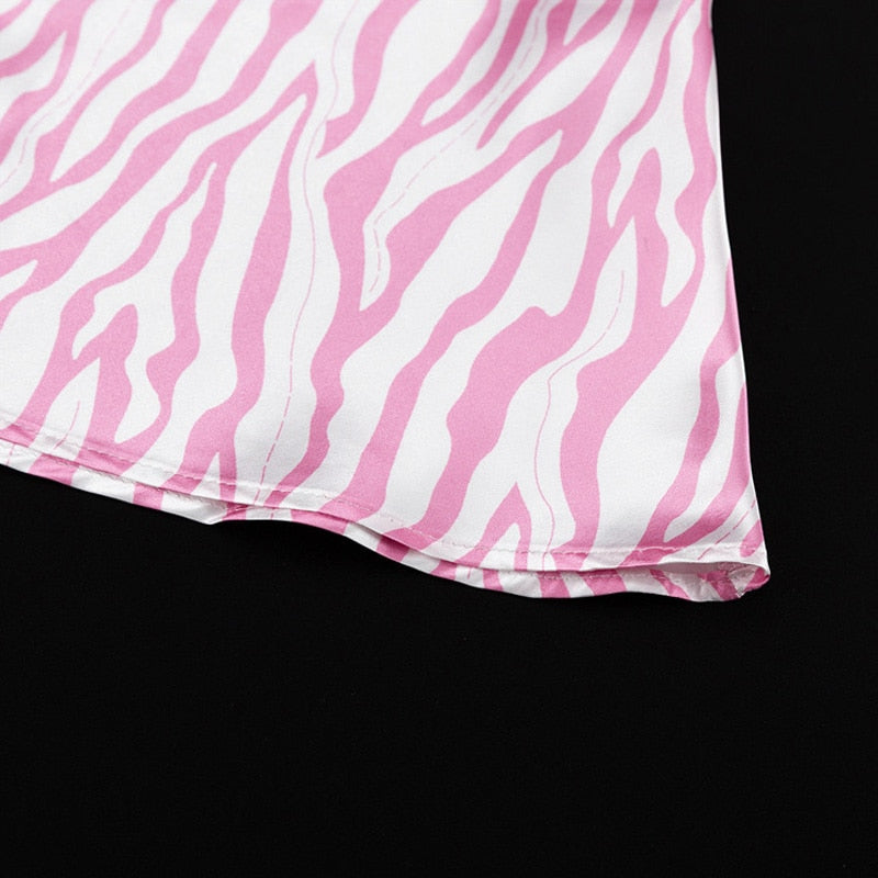 Pink Zebra Midi Mermaid Satin Skirts