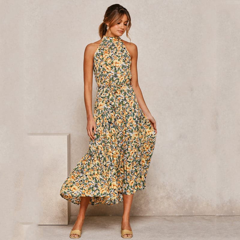 Polka Dot Print Bohemian Maxi Dress