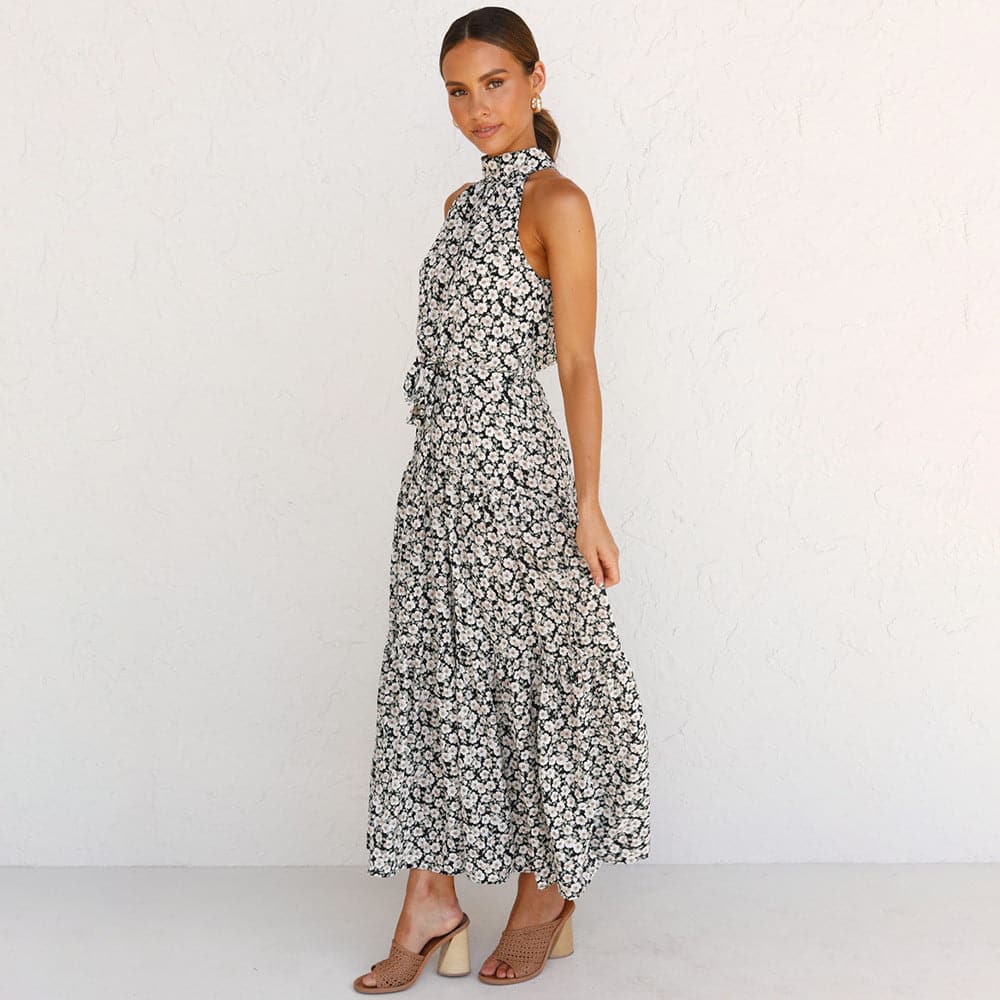 Polka Dot Print Bohemian Maxi Dress