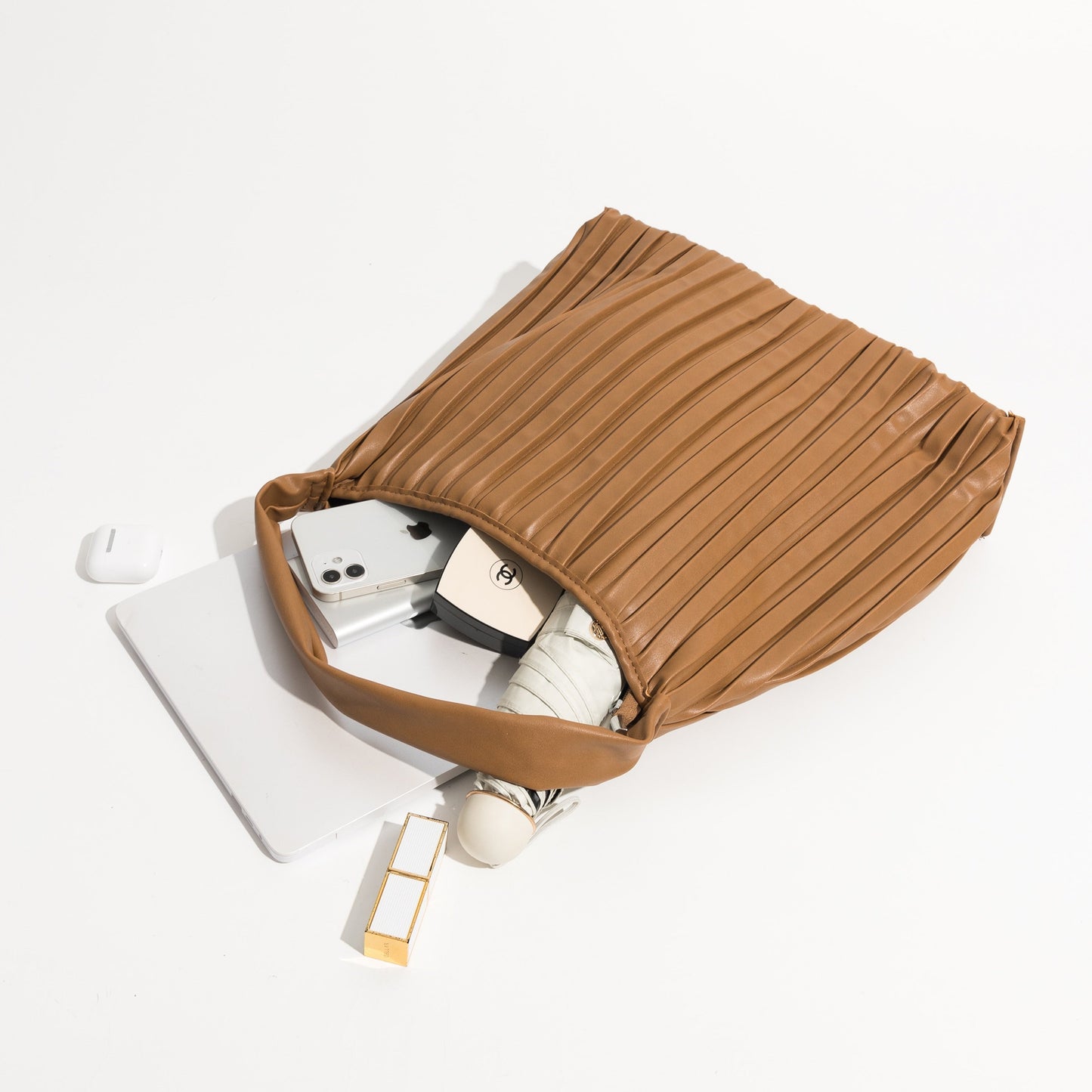 Portia Pleated Faux Leather Hobo Bags - 5 Colors