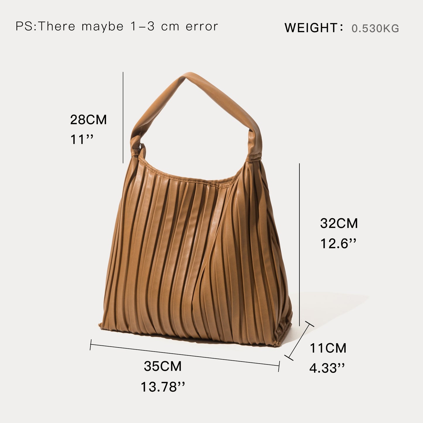 Portia Pleated Faux Leather Hobo Bags - 5 Colors