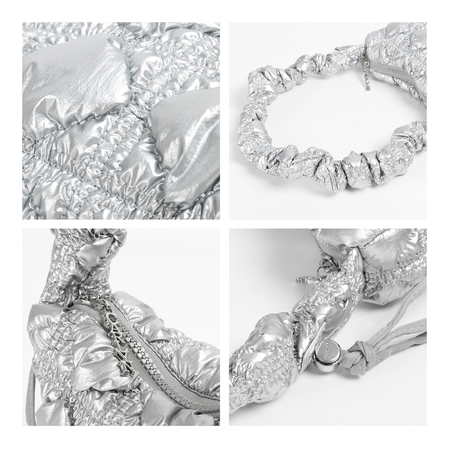 Prisca Metallic Ruched Fanny Bags - 4 Colors