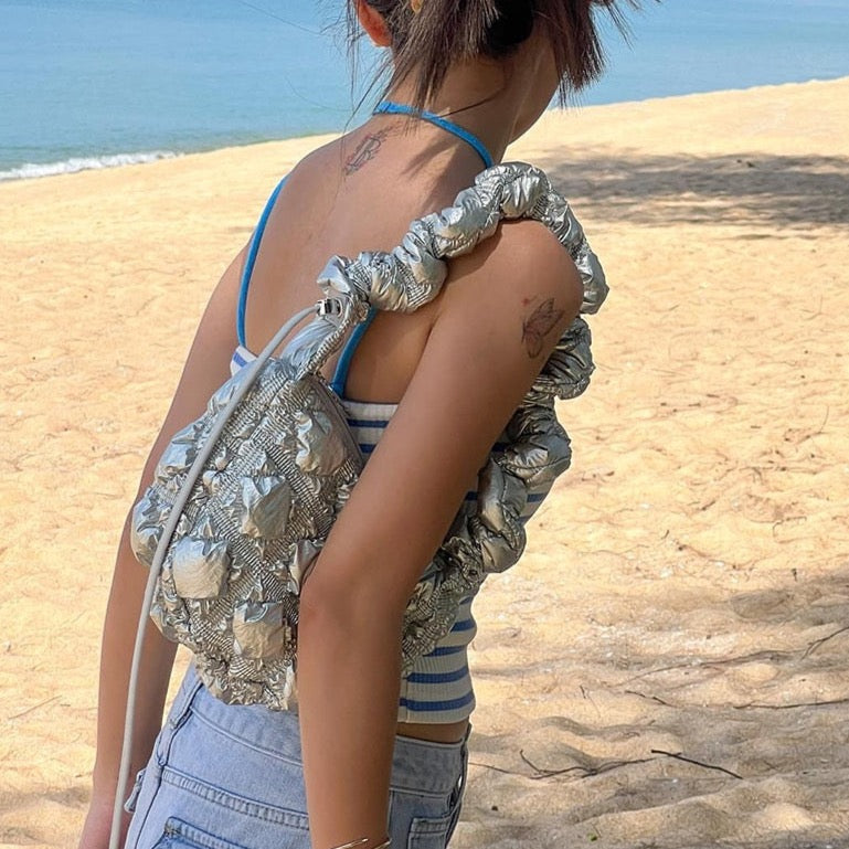 Prisca Metallic Ruched Fanny Bags - 4 Colors