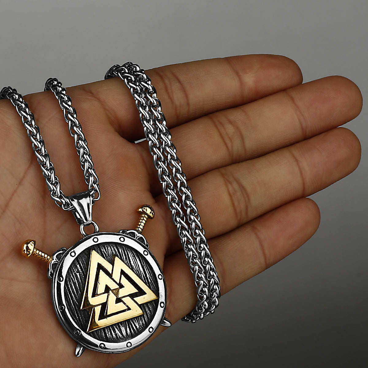 Protector Rune Triangle Alarm Clock Necklace