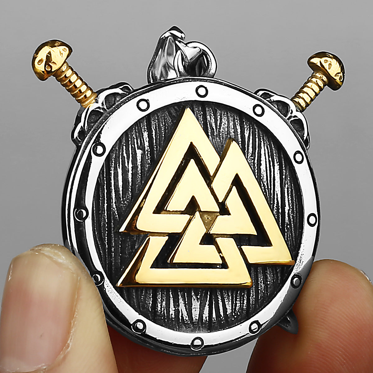 Protector Rune Triangle Alarm Clock Necklace