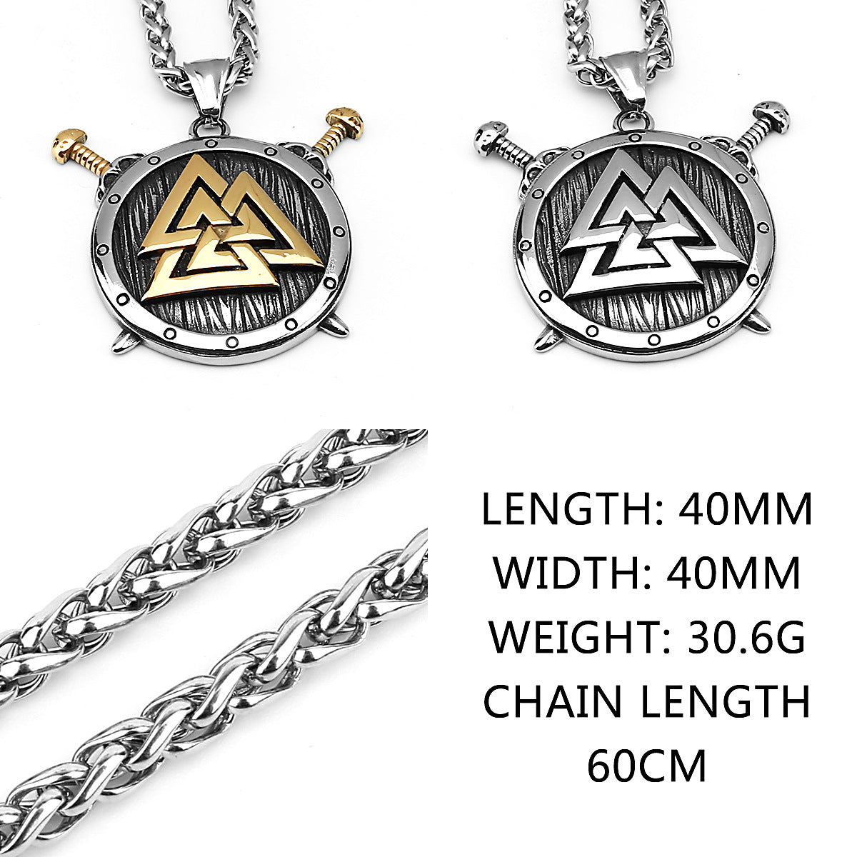 Protector Rune Triangle Alarm Clock Necklace