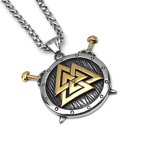 Protector Rune Triangle Alarm Clock Necklace