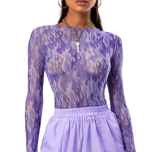 Purple Flames Tissue Top