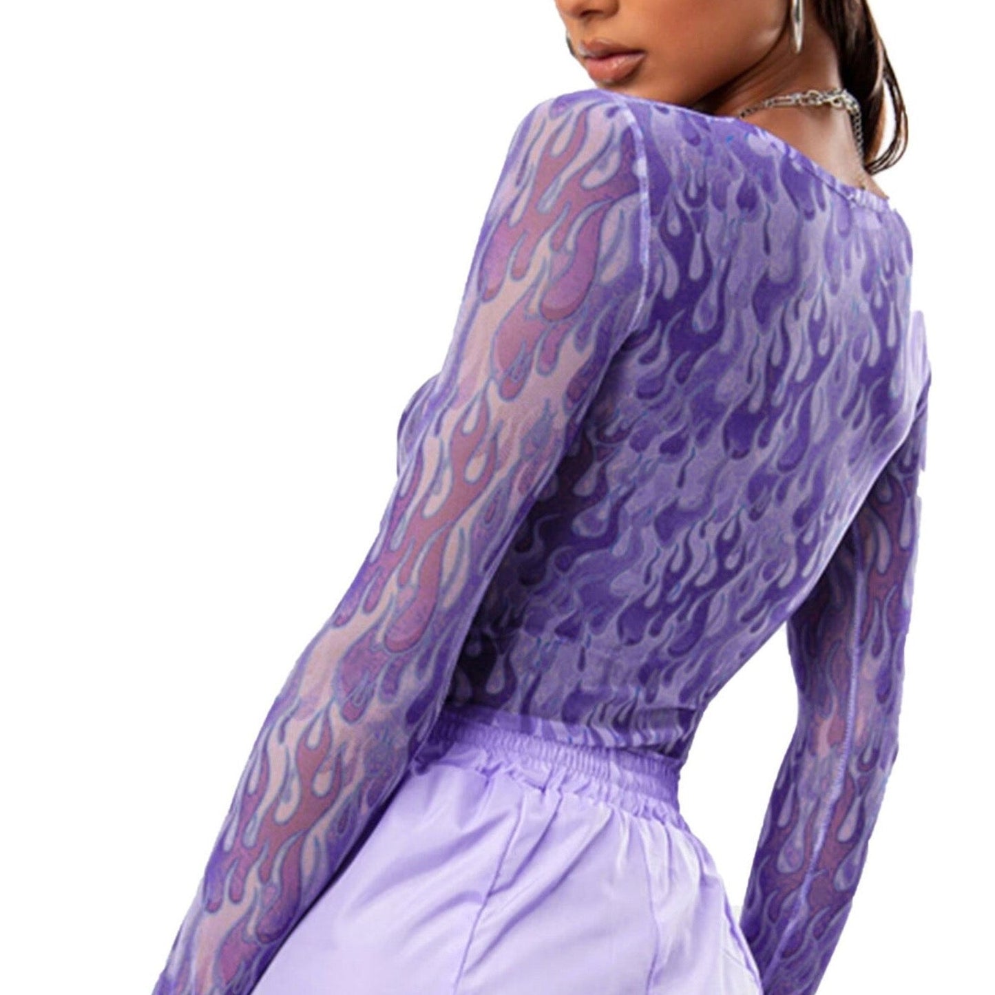 Purple Flames Tissue Top