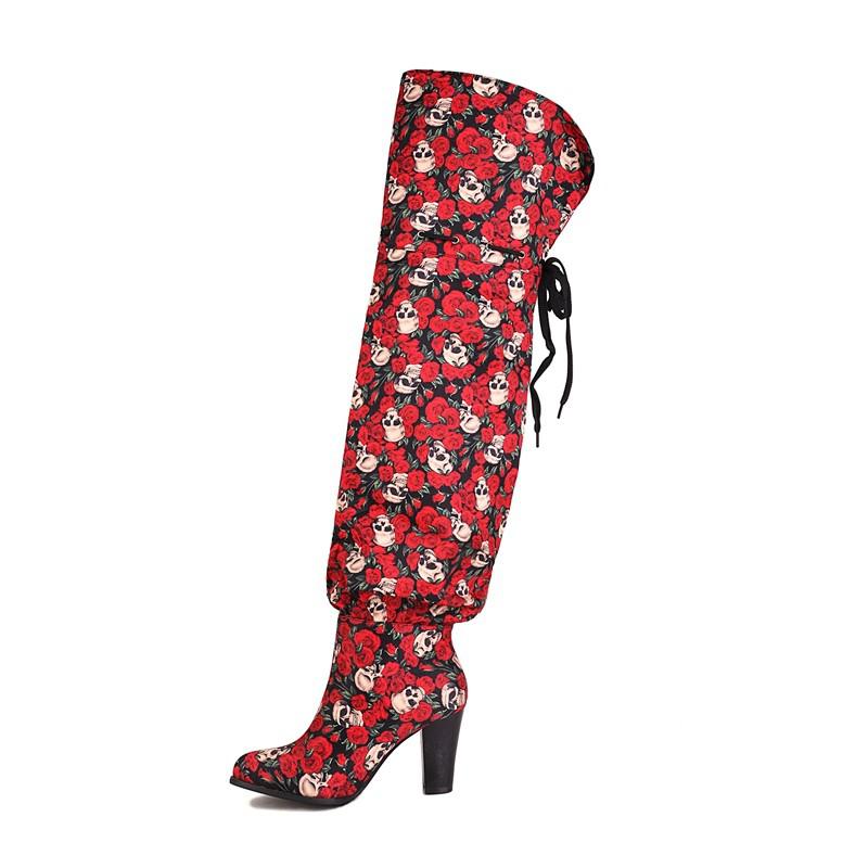 Rael Printed Tie and Slouchy Over the Knee Boots - 3 Styles